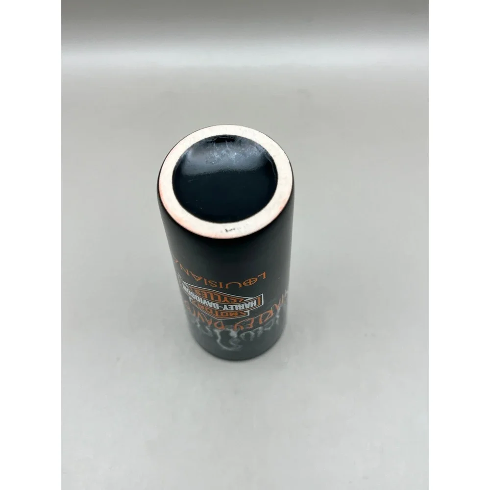 Harley-Davidson New Orleans Louisiana Shot Glass Black Ceramic Tall 4